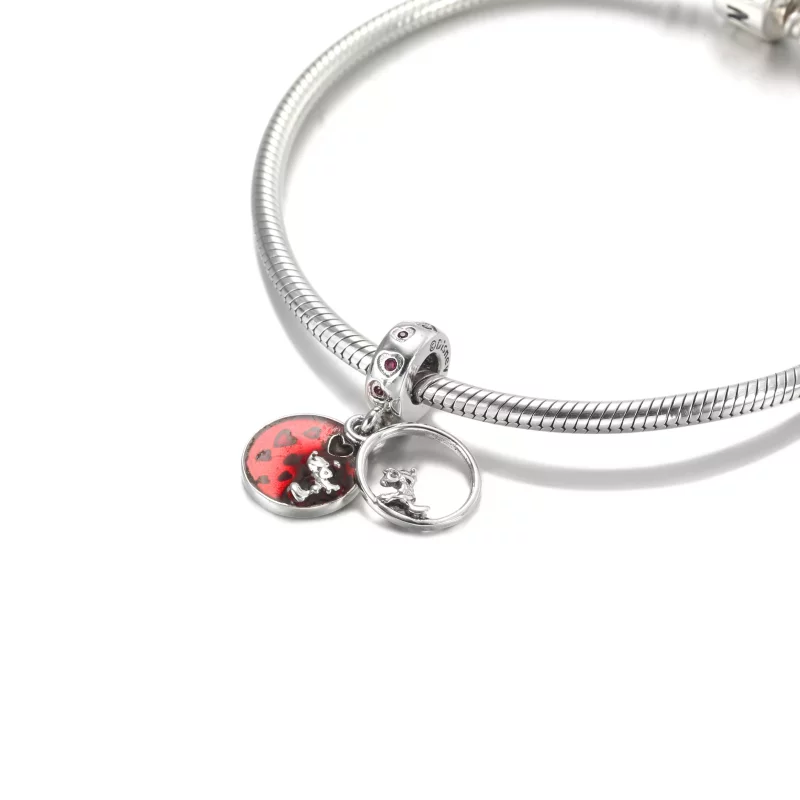 (imagen para) PANDORA Disney Mickey Mouse y Minnie Mouse Amor y Besos Colgante Charm - 799298C - Ver 5