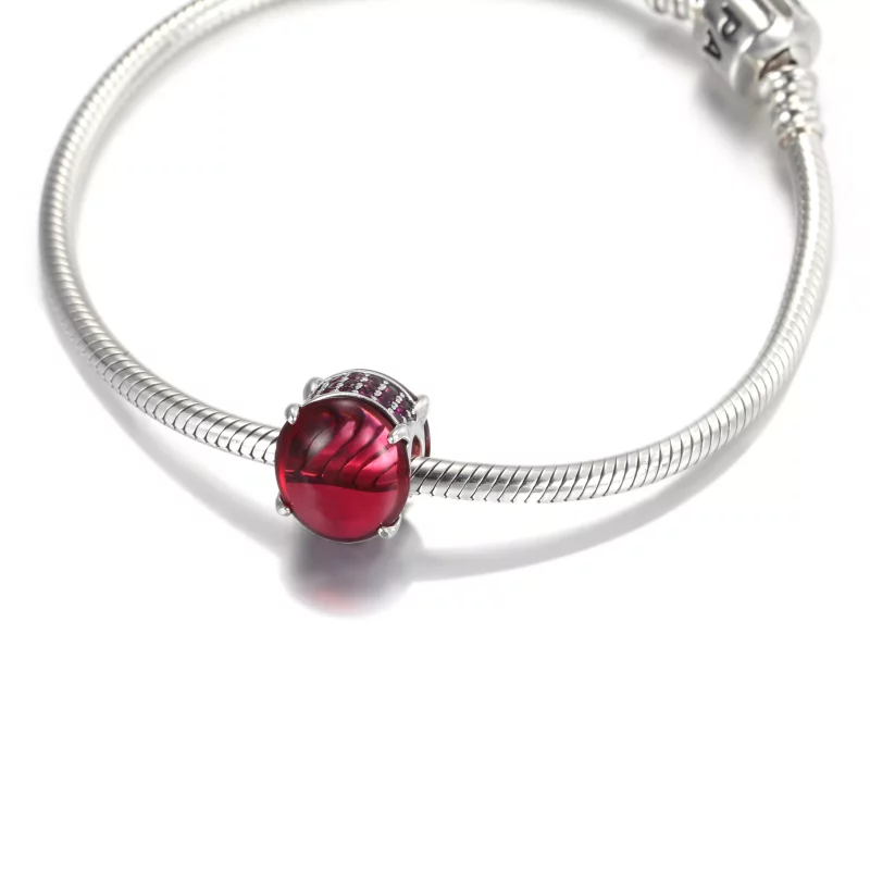 (imagen para) PANDORA Encanto de Cabujón Ovalado Rosa Fucsia - 799309C01 - Ver 5