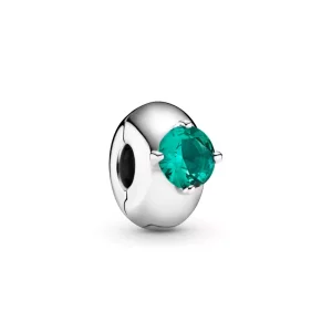 (imagen para) PANDORA Encanto de Clip Solitario Redondo Verde - 799204C03