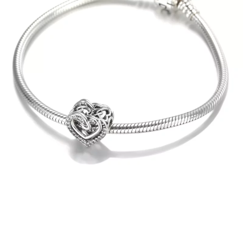 (imagen para) PANDORA Encanto de Corazones Entrelazados Brillantes - 799270C01 - Ver 5