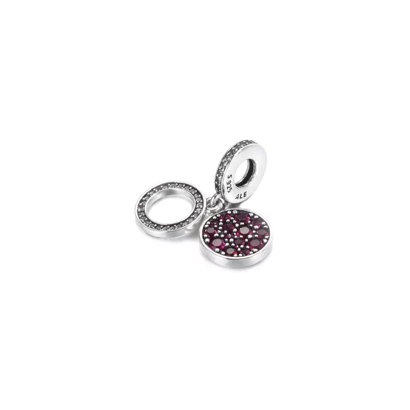 (imagen para) PANDORA Encanto Doble con Disco Rojo Brillante - 799186C03 - Ver 2
