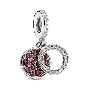 (imagen para) PANDORA Encanto Doble con Disco Rojo Brillante - 799186C03
