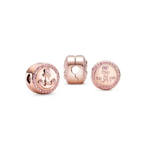 (imagen para) Pandora Rose Clip de ancla rosa brillante - 789019C01