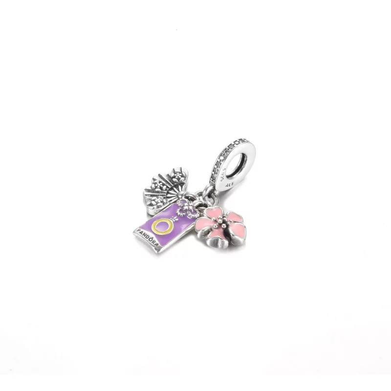 (imagen para) PANDORA Sakura Japonesa, Omamori y Abanico Colgante - 799326C01 - Ver 2