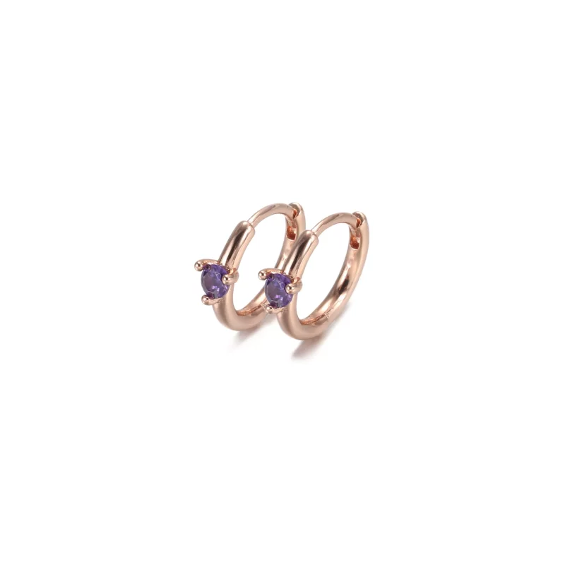 (imagen para) Pendientes de Aro Huggie Solitario PANDORA en Azul Claro - 289304C02 - Ver 5