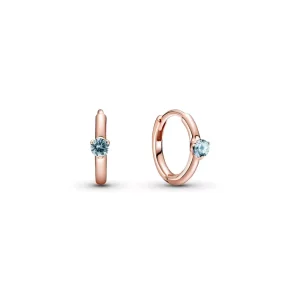 (imagen para) Pendientes de Aro Huggie Solitario PANDORA en Azul Claro - 289304C02