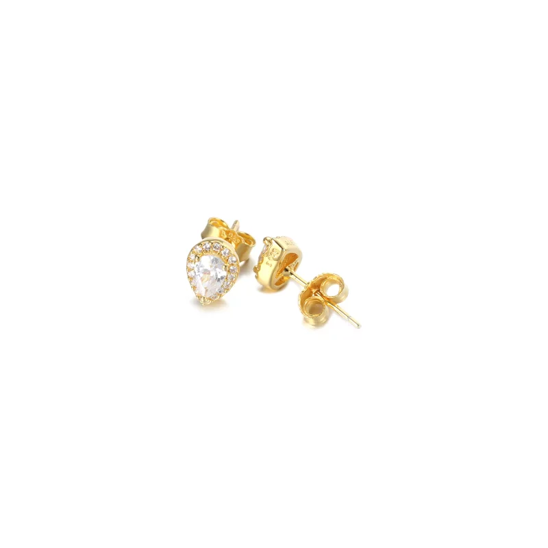 (imagen para) Pendientes de botón con halo de lágrima brillante de PANDORA - 268724C01 - Ver 3