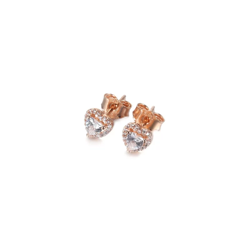(imagen para) Pendientes de botón PANDORA Sparkling Elevated Heart - 288427C01 - Ver 2