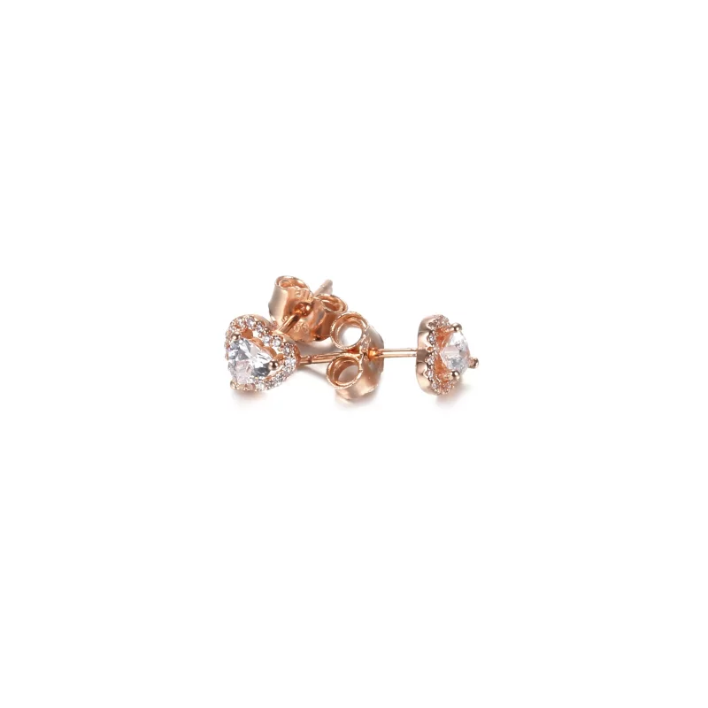 (imagen para) Pendientes de botón PANDORA Sparkling Elevated Heart - 288427C01 - Ver 4
