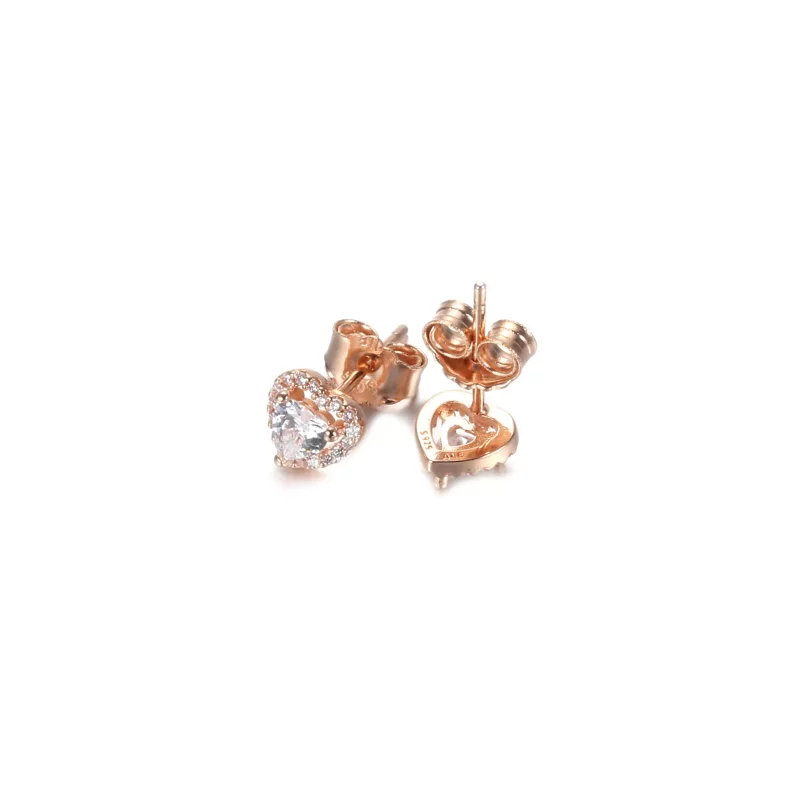(imagen para) Pendientes de botón PANDORA Sparkling Elevated Heart - 288427C01 - Ver 5