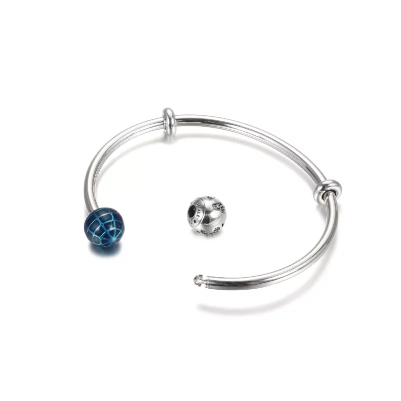 (imagen para) Pulsera abierta Pandora azul planeta y globo - 599223C01 - Ver 5
