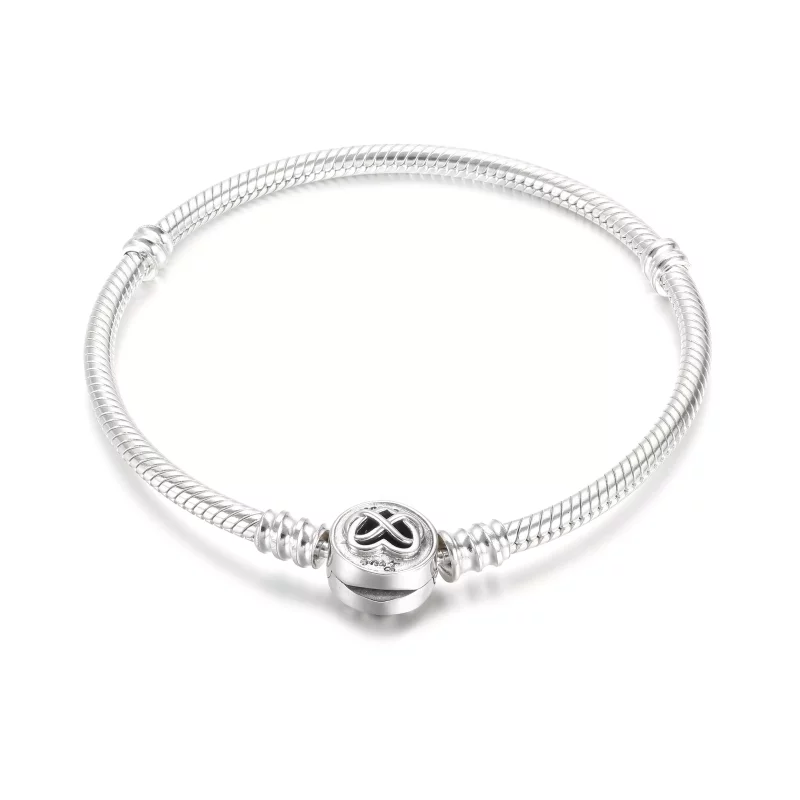 (imagen para) Pulsera de cadena de serpiente con cierre de corazón infinito de Pandora Moments - Ver 2