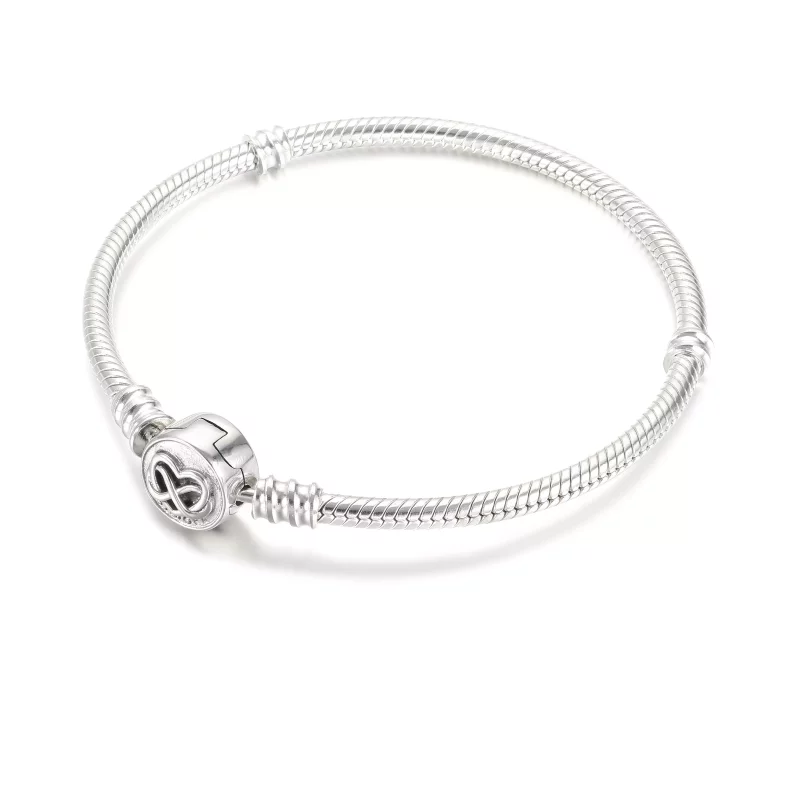 (imagen para) Pulsera de cadena de serpiente con cierre de corazón infinito de Pandora Moments - Ver 3