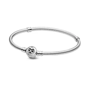 (imagen para) Pulsera de cadena de serpiente con cierre de corazón infinito de Pandora Moments - 599365C00