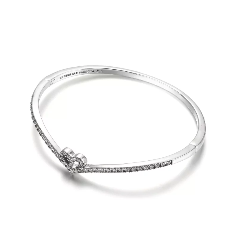 (imagen para) Pulsera de corazón en forma de herradura PANDORA Sparkling Wishbone - 599297C01 - Ver 2