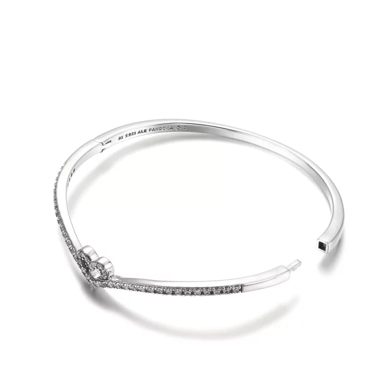 (imagen para) Pulsera de corazón en forma de herradura PANDORA Sparkling Wishbone - 599297C01 - Ver 5