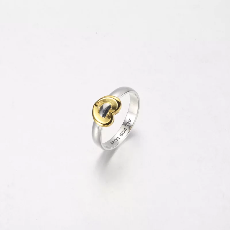 (imagen para) Anillo deslizante de corazón radiante de dos tonos PANDORA - 162504C00 - Ver 2