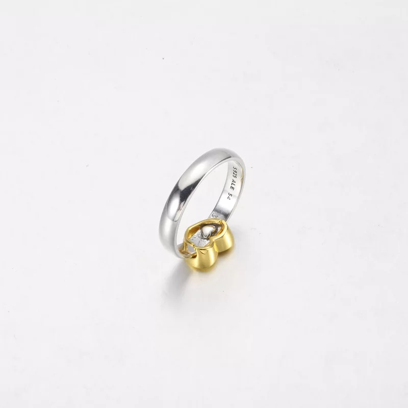 (imagen para) Anillo deslizante de corazón radiante de dos tonos PANDORA - 162504C00 - Ver 5