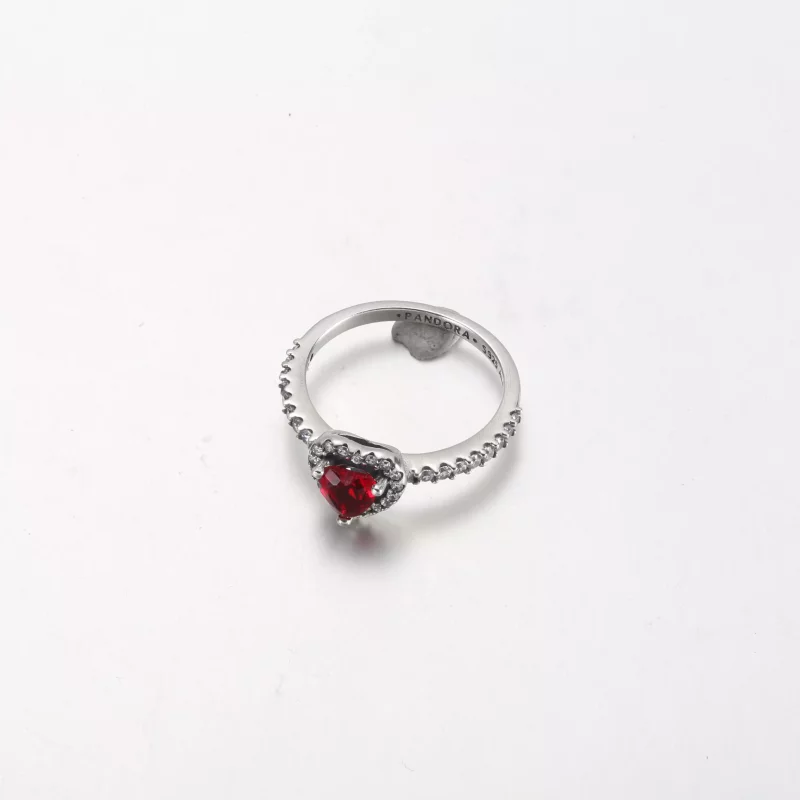 (imagen para) Anillo PANDORA Elevado de Corazón Rojo - 198421C02 - Ver 3