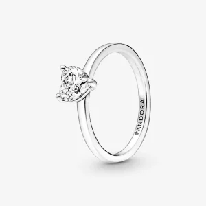(imagen para) Anillo solitario corazón brillante PANDORA - 191165C01