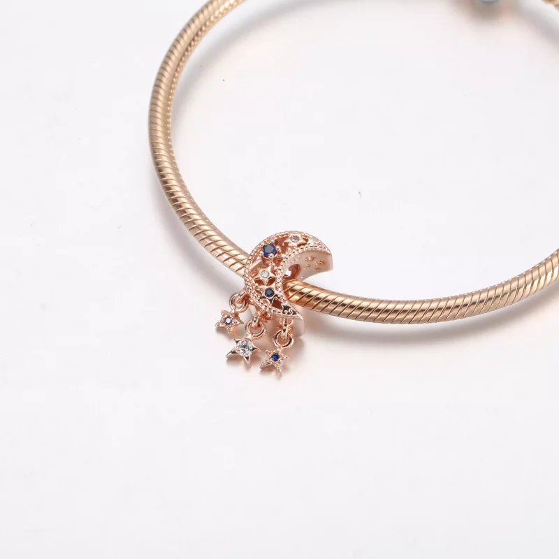 (imagen para) Charm PANDORA Estrella y Luna Creciente - 789643C01 - Ver 5