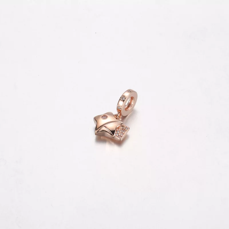 (imagen para) Colgante de Pandora Rose Gold Luck Star Dangle - 782483C01 - Ver 2