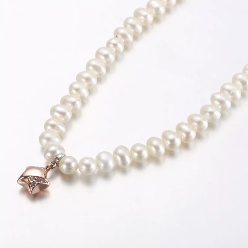 (imagen para) Collar PANDORA en oro rosa con estrella de la suerte - 382489C01-45 - Ver 2