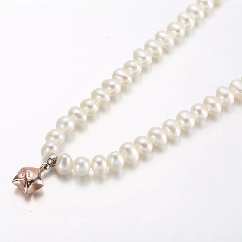 (imagen para) Collar PANDORA en oro rosa con estrella de la suerte - 382489C01-45 - Ver 3