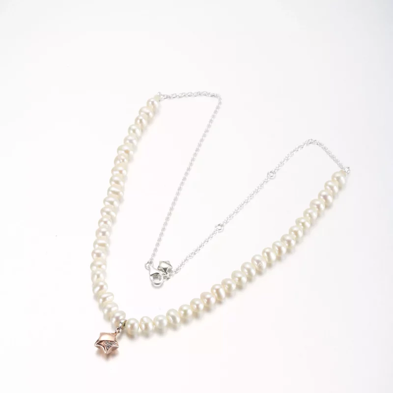 (imagen para) Collar PANDORA en oro rosa con estrella de la suerte - 382489C01-45 - Ver 5