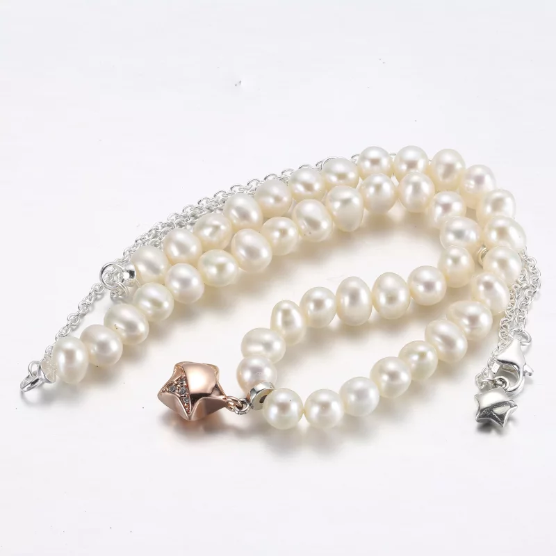 (imagen para) Collar PANDORA en oro rosa con estrella de la suerte - 382489C01-45 - Ver 6