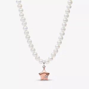 (imagen para) Collar PANDORA en oro rosa con estrella de la suerte - 382489C01-45