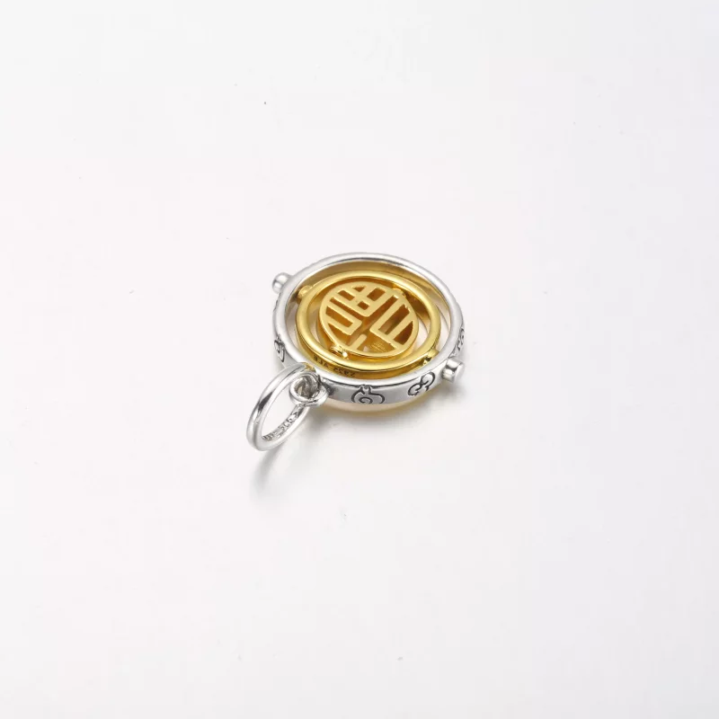 (imagen para) PANDORA Charm colgante giratorio de dos tonos Fu - 762536C00 - Ver 3