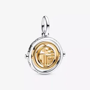 (imagen para) PANDORA Charm colgante giratorio de dos tonos Fu - 762536C00