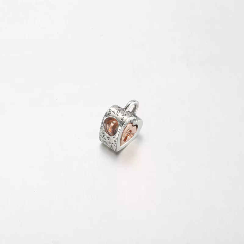 (imagen para) PANDORA Charm de corazón divisible con candado bicolor - 782505C00 - Ver 3