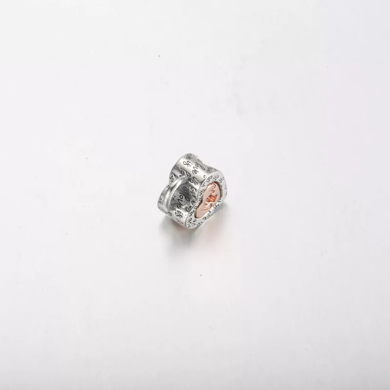 (imagen para) PANDORA Charm de corazón divisible con candado bicolor - 782505C00 - Ver 4