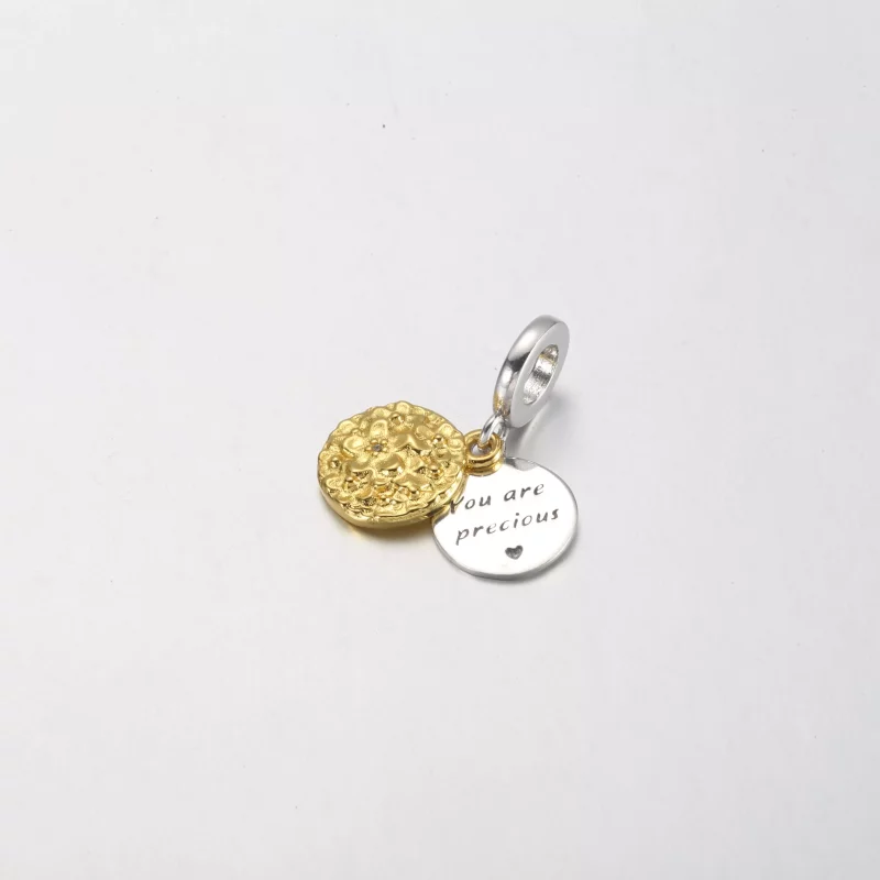 (imagen para) Pandora Charm Doble Colgante Margarita Bicolor - 762341C01 - Ver 2