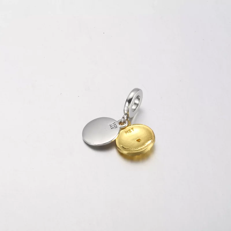 (imagen para) Pandora Charm Doble Colgante Margarita Bicolor - 762341C01 - Ver 3