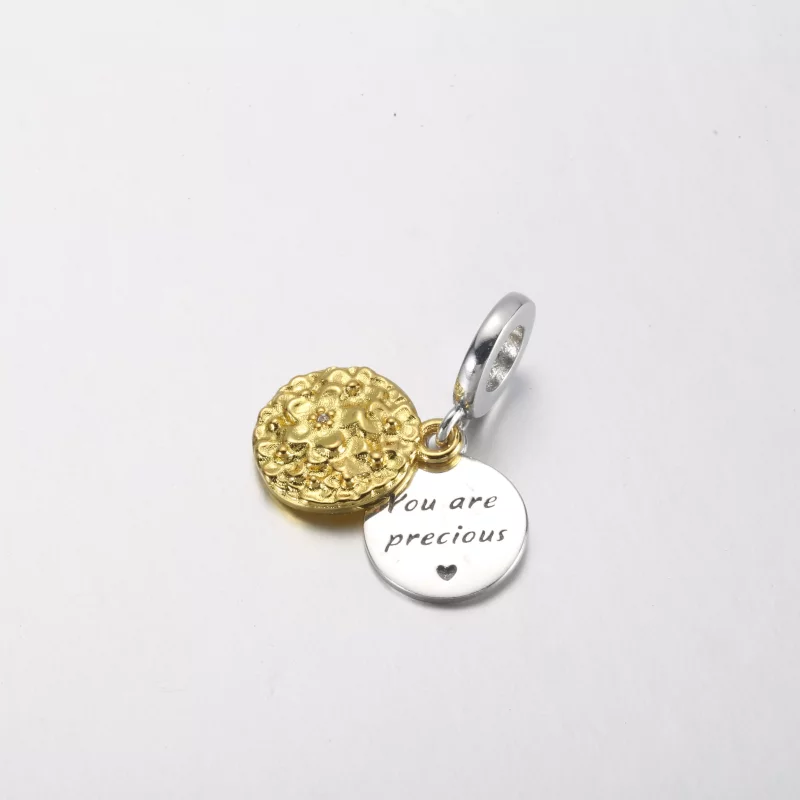(imagen para) Pandora Charm Doble Colgante Margarita Bicolor - 762341C01 - Ver 5