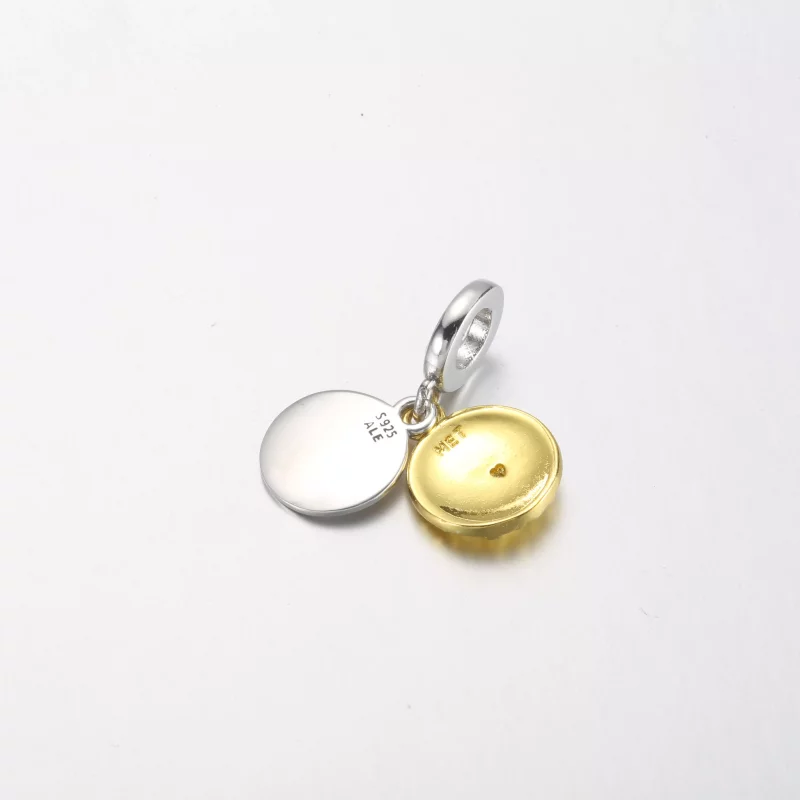 (imagen para) Pandora Charm Doble Colgante Margarita Bicolor - 762341C01 - Ver 7