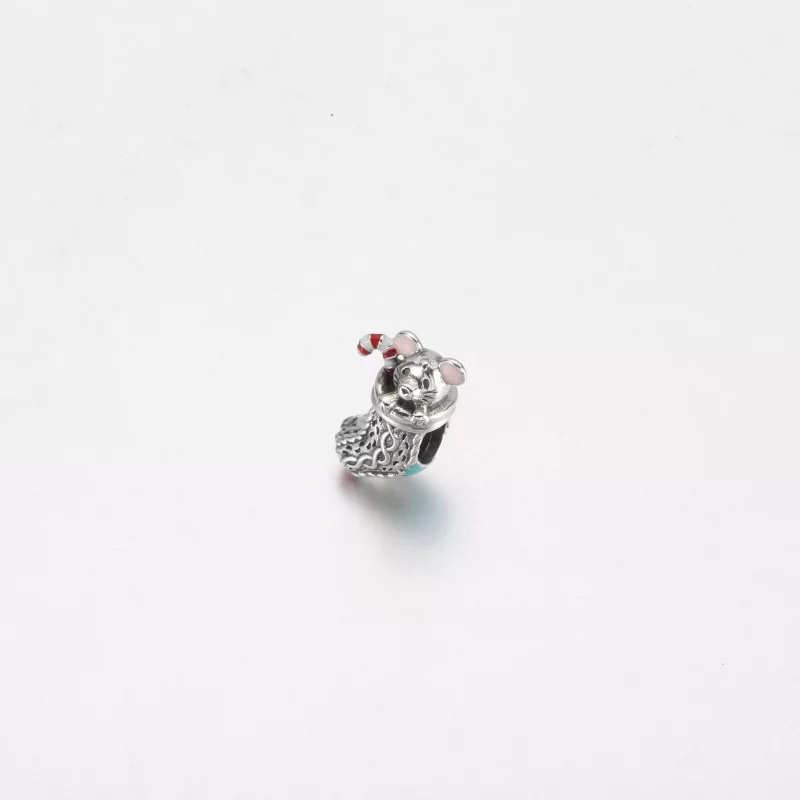(imagen para) PANDORA Charm festivo de ratón y calcetín - 792366C01 - Ver 2