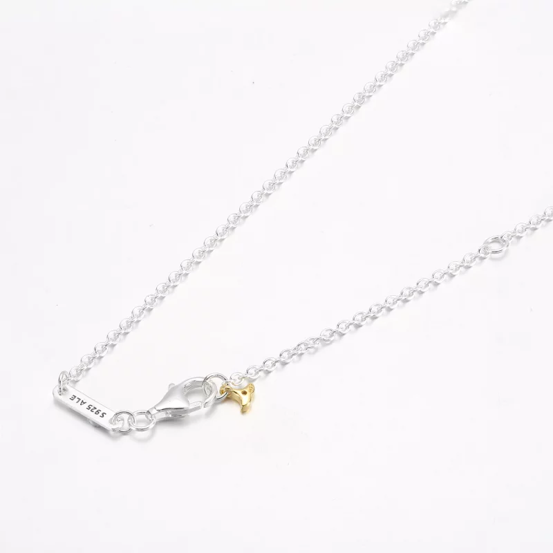 (imagen para) PANDORA Collar Ginkgo de plata de ley y chapado en oro de 14k con circonita cúbi - Ver 4