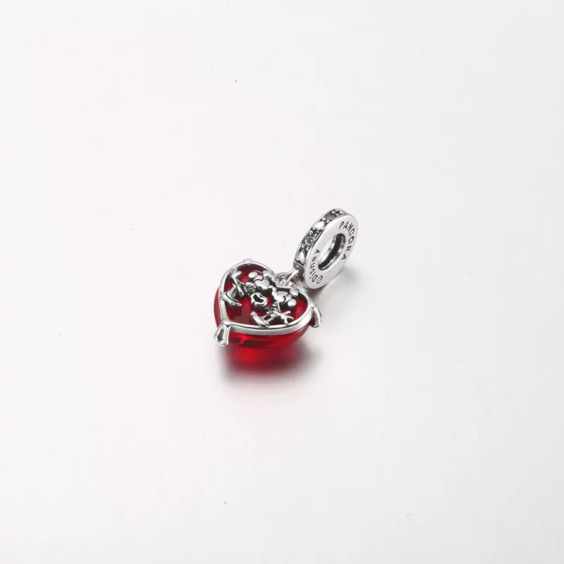 (imagen para) PANDORA Disney Mickey & Minnie Mouse Beso Rojo Encanto Colgante de Cristal Muran - Ver 3
