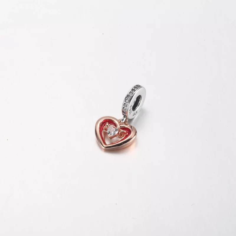 (imagen para) PANDORA Encanto Colgante Radiante Corazón Bicolor - 782450C01 - Ver 2