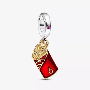 PANDORA Encanto Colgante Rojo de sobre Bicolor - 762470C01 (imagen para) PANDORA Encanto Colgante Rojo de sobre Bicolor - 762470C01