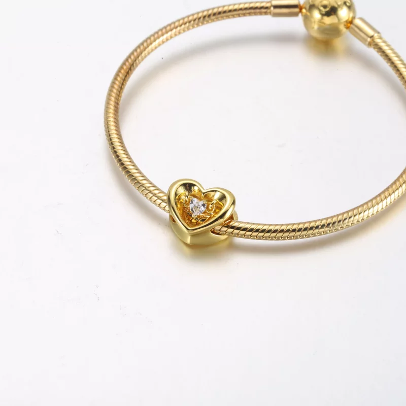 (imagen para) PANDORA Encanto de Corazón Radiante y Piedra Flotante - 762493C01 - Ver 6