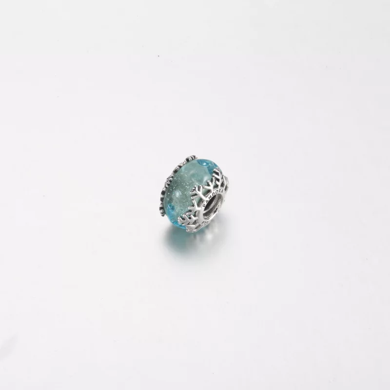 (imagen para) PANDORA Encanto de Murano de Copo de Nieve Azul Invernal - 792377C00 - Ver 2