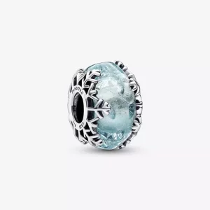 (imagen para) PANDORA Encanto de Murano de Copo de Nieve Azul Invernal - 792377C00