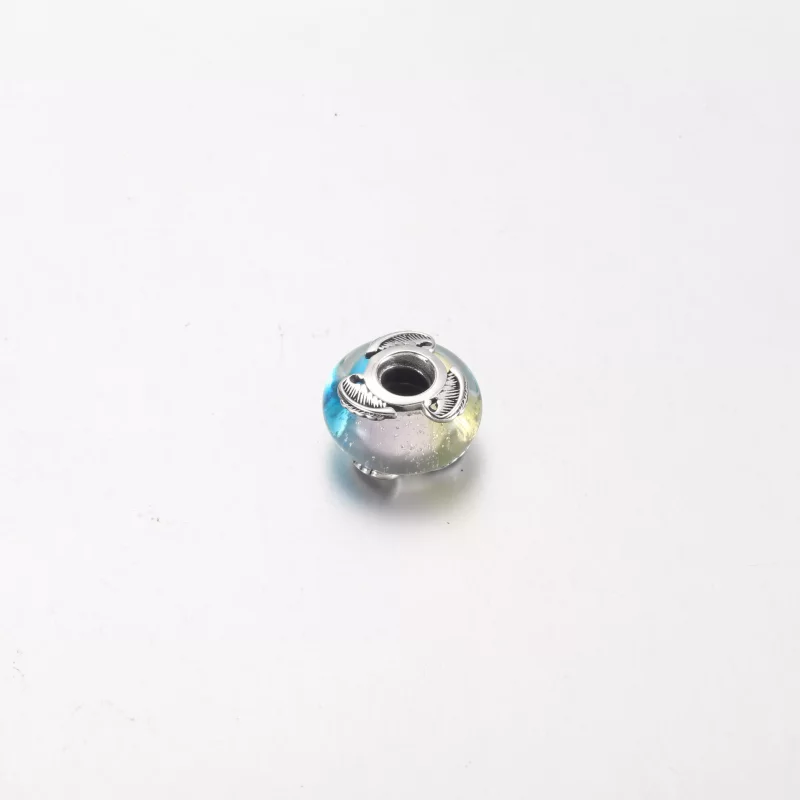 (imagen para) PANDORA Encanto de Pluma Curvada y Vidrio Murano Multicolor - 792577C00 - Ver 3