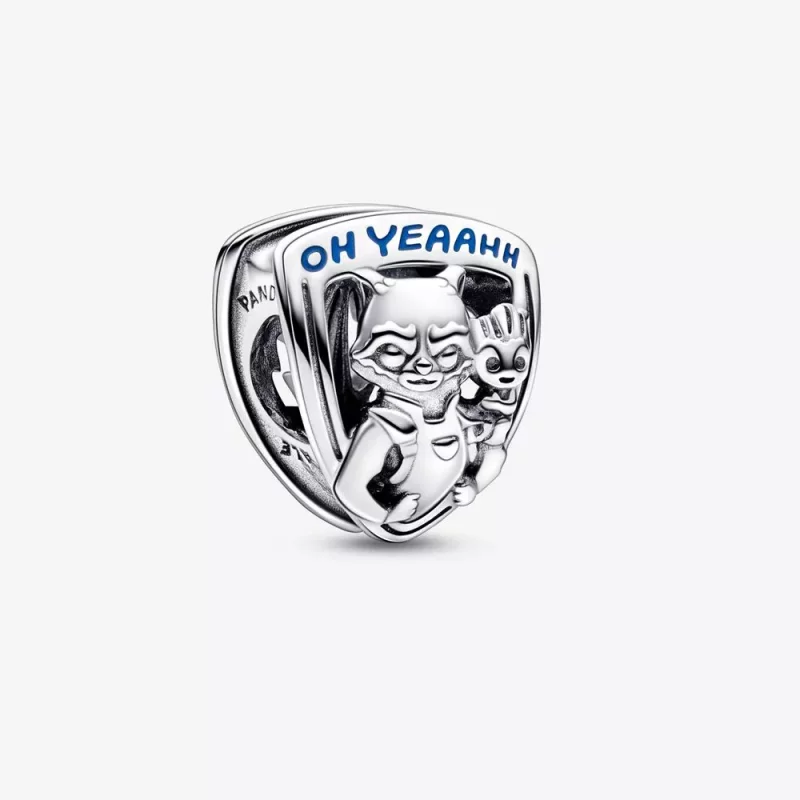 (imagen para) PANDORA Marvel Guardianes de la Galaxia Rocket Raccoon y Groot Emblema Charm - 792565C01