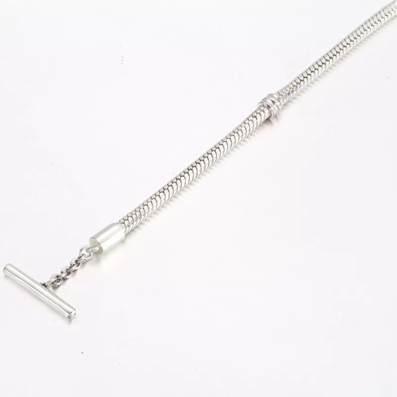 (imagen para) Pandora Moments Pulsera de cadena de serpiente con barra en T y estrella asimétr - Ver 5